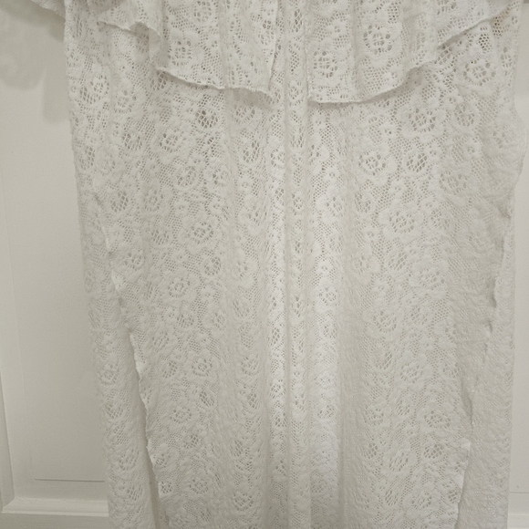 Free People Waterfall Maxi Lace Top Dress Swim Coverup White Size M - Picture 7 of 16